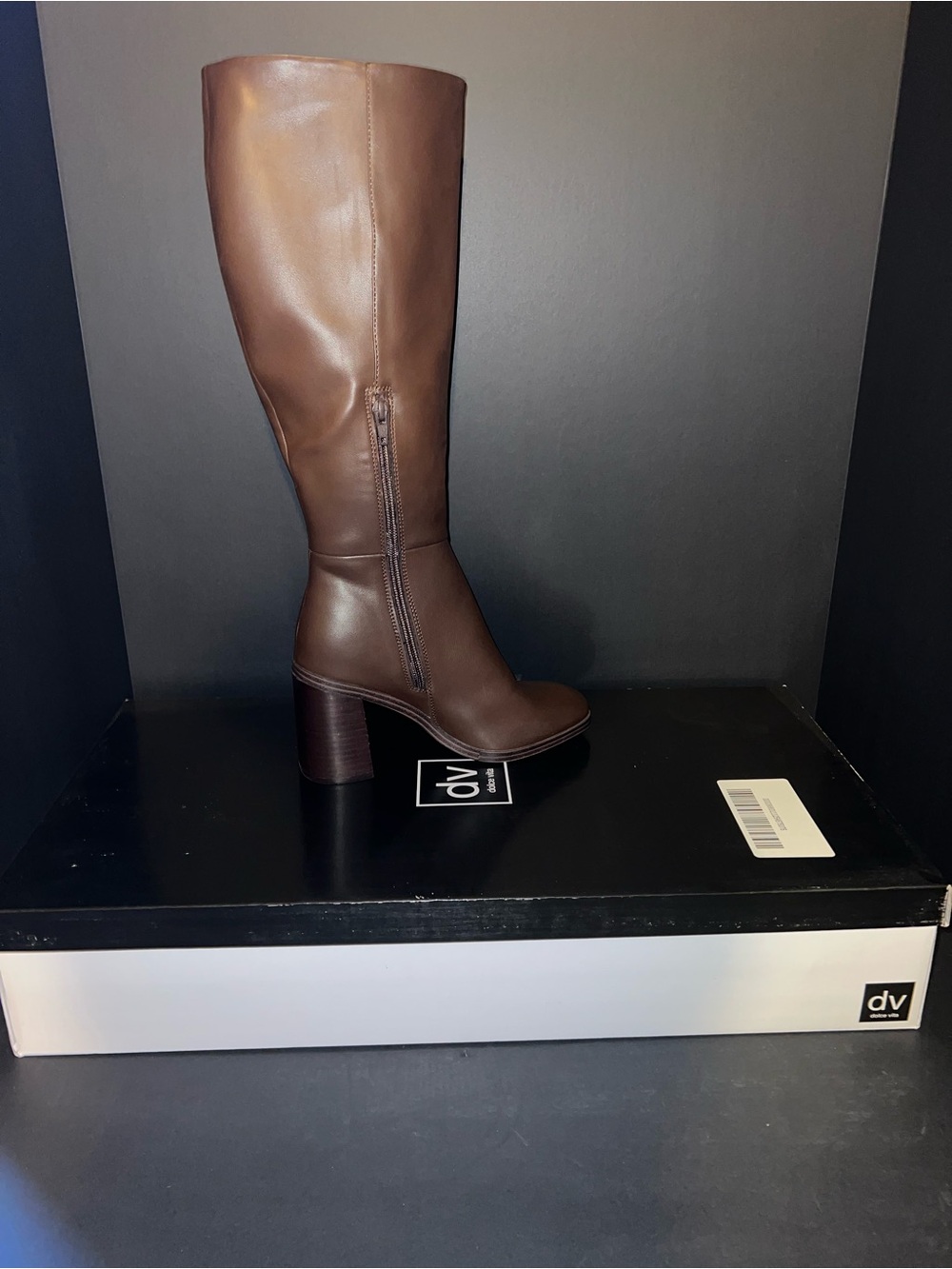 Dolce Vita Brown Over-the-Knee Block Heel Boots